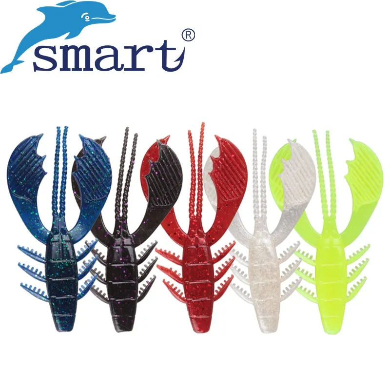 

SMART 5Pcs 96mm 6.87g Craws Fishing Lures Soft Baits Craw Fish Shrimp Bionic Bass Wobblers Pescaria Souple Leurre Peche Pesca