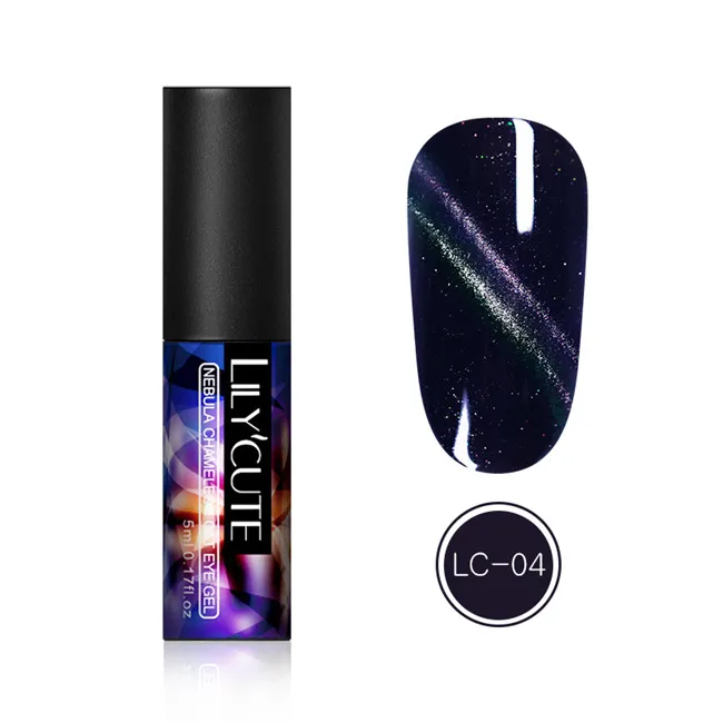 LC-4 LILYCUTE УФ-гель для ногтей кошачий глаз с блестками, Магнитный Гель-лак для ногтей, маникюрный лак, дизайн ногтей 5 мл - Цвет: LC-4