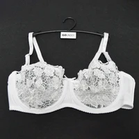 yandw brand white lace bralette women bra plus size sexy transparent brassiere bh lingerie mesh 34 36 38 40 42 44 a b c d