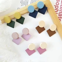 scene geometry square inferior smooth earrings 2018 ms fashion dazzle colour earrings color jewelry wholesale