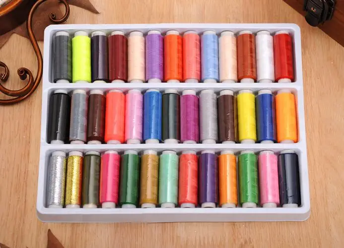 

39 рулонов/партия, 200 ярдов/рулон, разноцветная Полиэстеровая швейная нить, швейные принадлежности для ручной машинки, набор швейных ниток