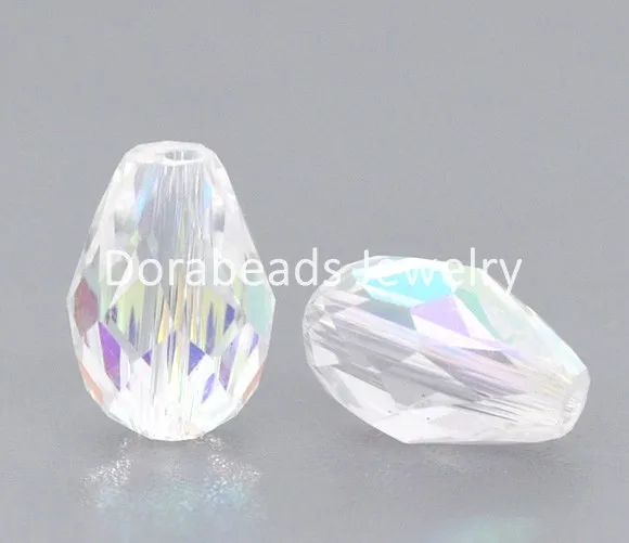 8SEASONS Clear AB Color Crystal Glass Faceted Teardrop Beads 5500 11x8mm sold per packet of 50(B10449) | Украшения и аксессуары