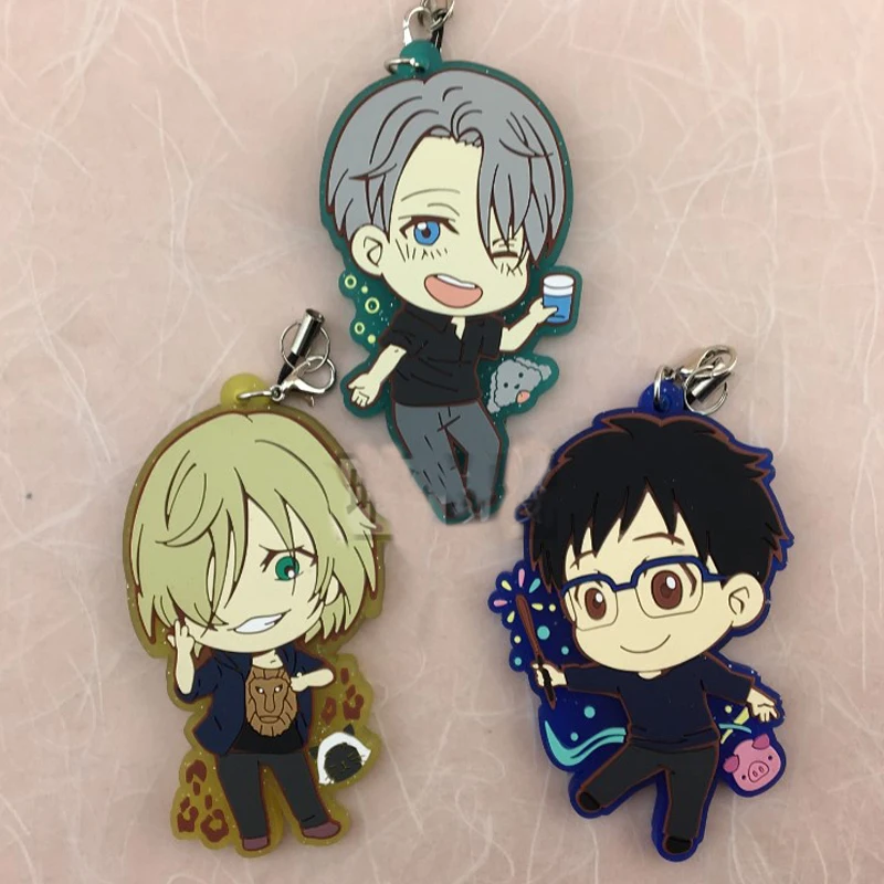7cmAnime YURI! На льду катсуки Юри Victor Nikiforov Yuri Plisetsky резиновая подвеска для телефона