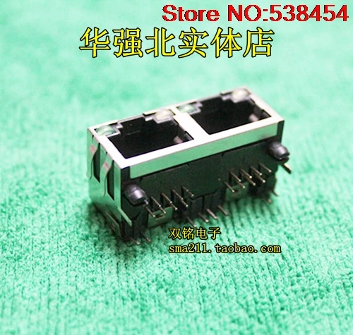 2 шт. RJ45 розетка 8P8C Сетевая двойной порт 56 + LED 1x2 экранированная шрапнель|socket rj45|port