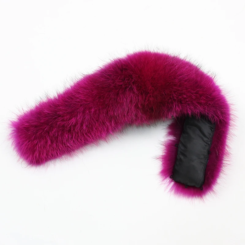 rose raccoon fur OFTBUY натуральный меховой воротник большой натуральный мех енота лисий мех - Цвет: rose raccoon fur
