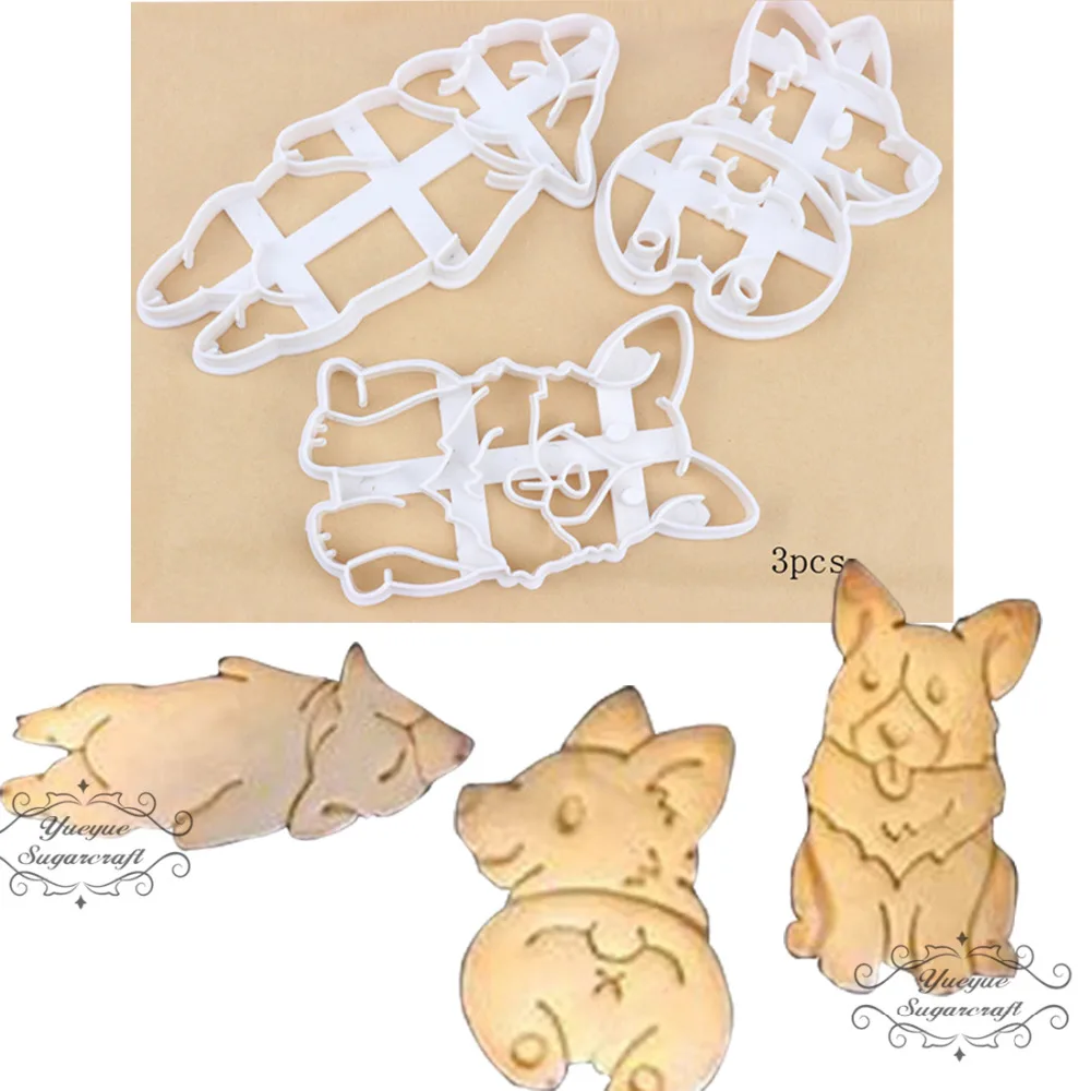Yueyue Sugarcraft 3 шт кокаинист Собака пластиковые печенье с мастикой форма для выпечки