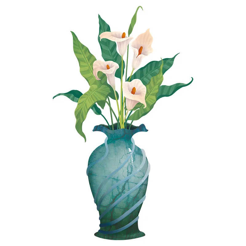 DIY настенные наклейки домашний декор Калла Лилия горшок для комнатных цветов