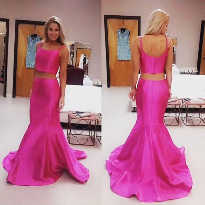 Женская Формальная длинная юбка-Русалочка с высокой талией цвета фуксии для