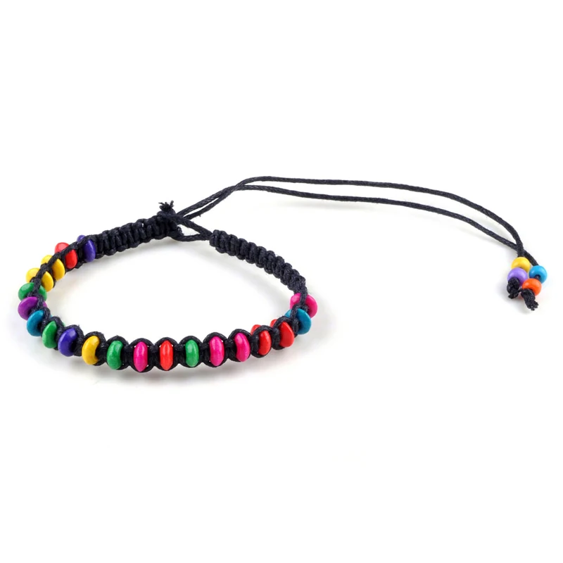 1 шт. оптовая продажа деревянные бусины плетеные браслеты ручной работы для