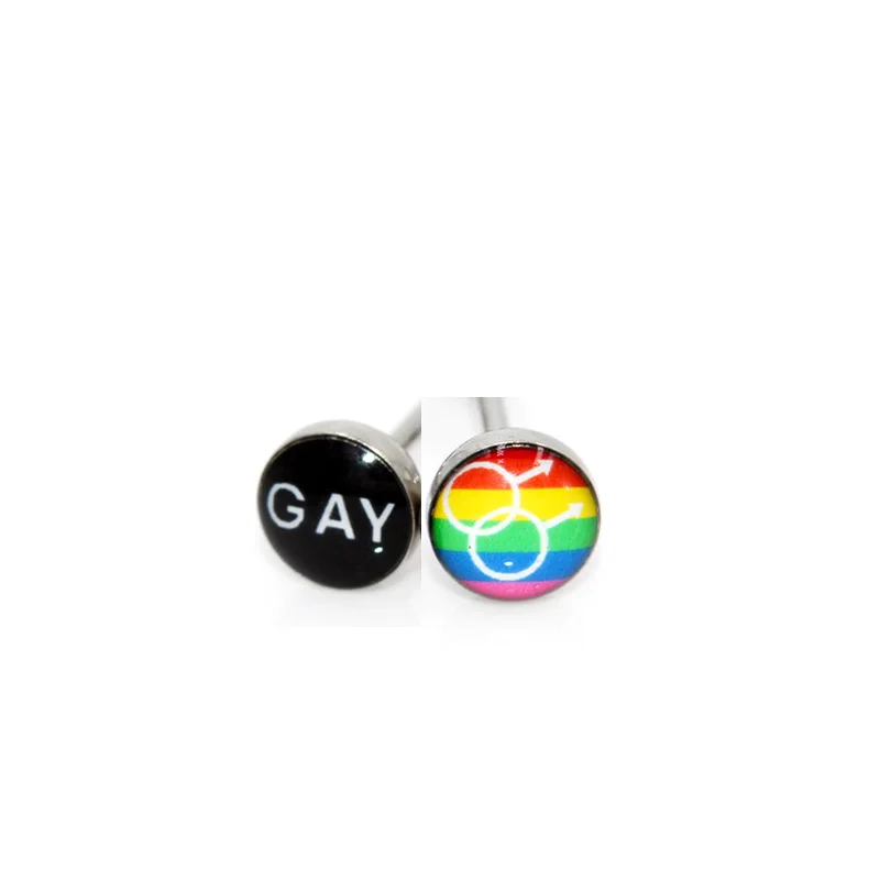 Gay And Men 2 шт секс символ мода сверкающий язык кольцо серьги из нержавеющей стали для мужчин и женщин модные ювелирные изделия пирсинг для языка, украшения - Окраска металла: Gay And Men
