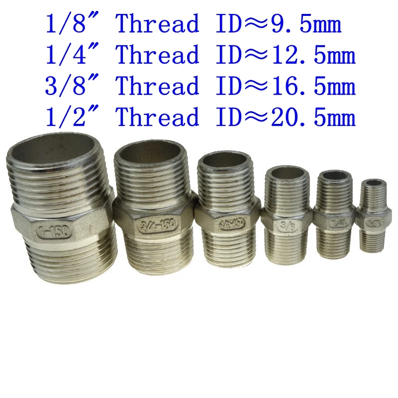 Нержавеющая сталь 304 1/" 1/4" 3/" 1/2" наружная резьба BSPT фитинг для труб шестигранный ниппель