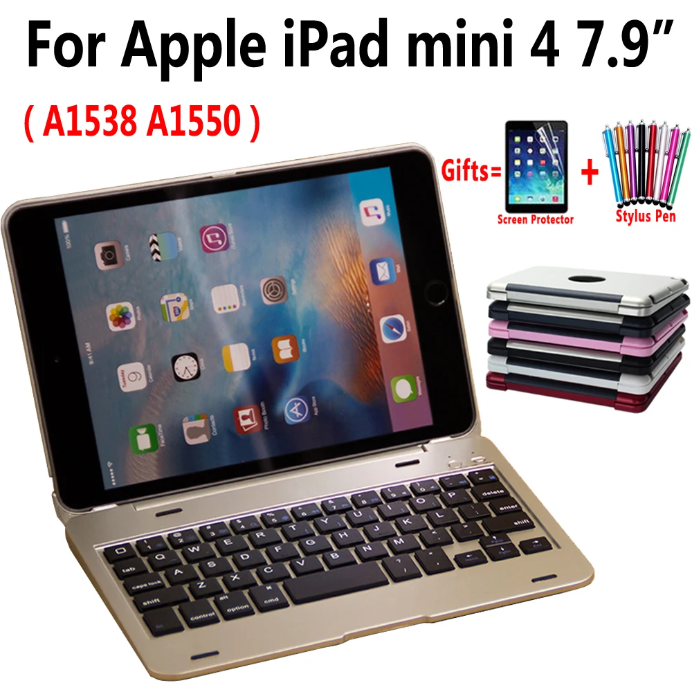 Тонкий беспроводной Чехол-книжка с Bluetooth клавиатурой для Apple iPad mini 4 7 9 A1538 A1550 чехол