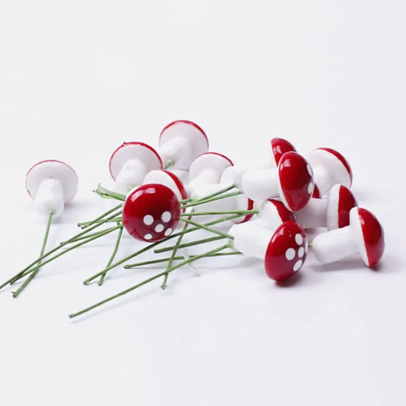10 шт мини красный гриб садовое украшение миниатюрное горшки фея DIY кукольный