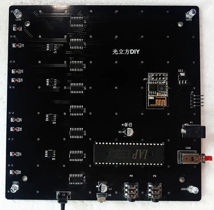 Красочный светильник, кубики DIY Kit 8X8X8 wifi, приложение для мобильного телефона, изменение слова 888 светодиодный мигающий умный электронный производственный набор, подарок 3D