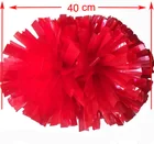 Красные спортивные помпоны (2 шт.лот) 40 см, помпон со средней пластиковой ручкой