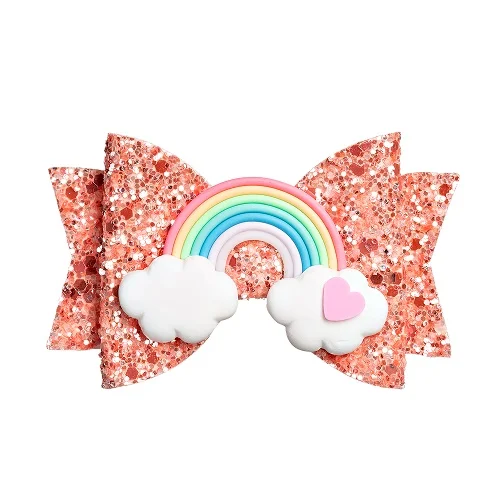 Темно-серый Thumblina Shinny Star Радужный Блеск бант блестящие заколки для волос для женщин шпильки для волос детские заколки для волос аксессуары - Цвет: Темно-серый