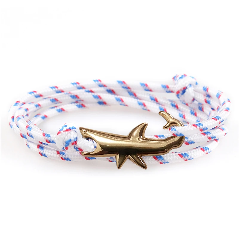 Новый регулируемый модный браслет с якорем для мужчин и женщин Очаровательная