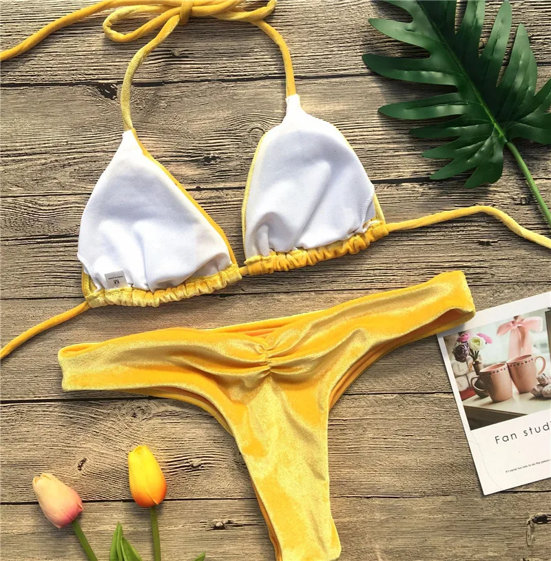 Сплошной Pleuche бинты кружево Up ремень Push Sexy женское танкини монокини Biquini белье