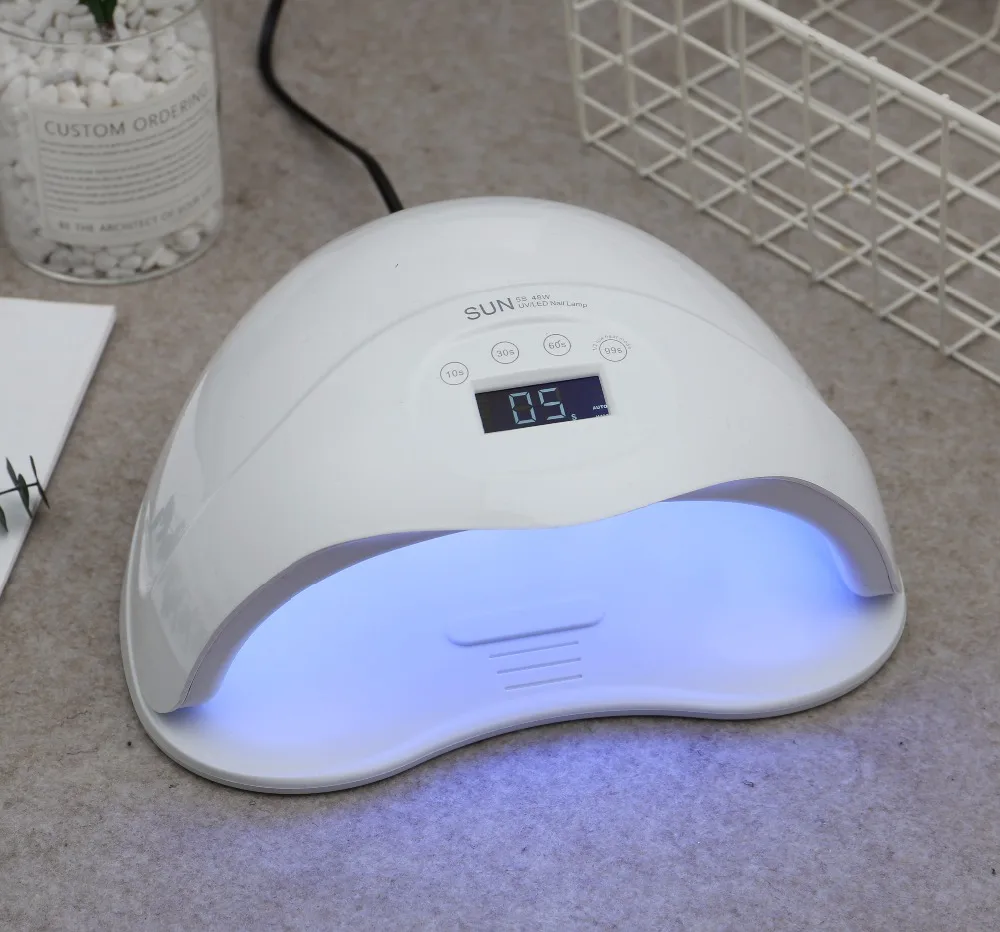 УФ лампа для сушки ногтей SUN5 Plus профессиональная Светодиодная 365 + 405nm 48 Вт быстрая