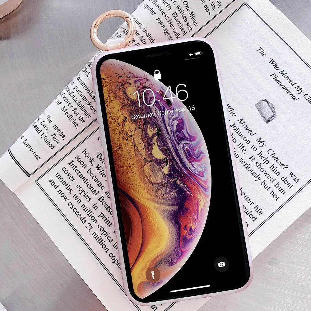 L-FADNUT браслет-держатель чехол для iPhone Xr X Xs Max 7 8 6 S Plus резиновый Loveheart с рисунком