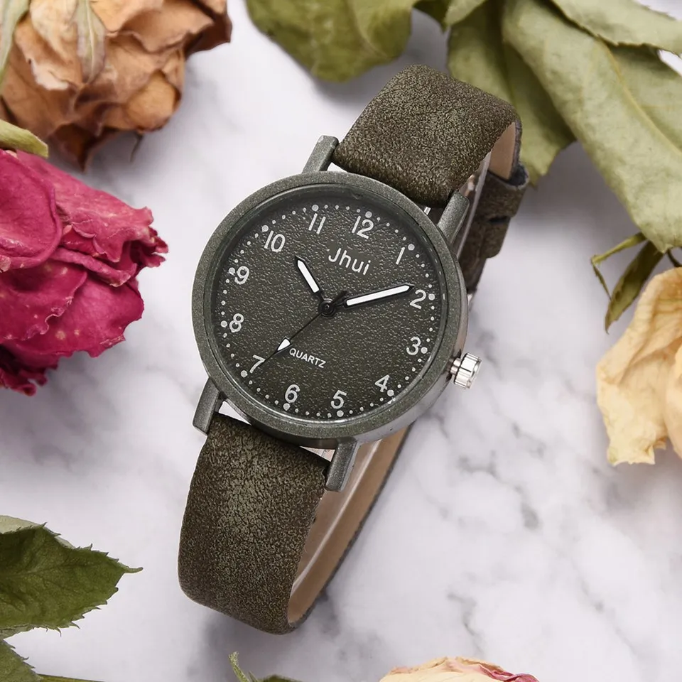 Популярные Брендовые женские часы 2018 модные наручные с кожаным ремешком розовые