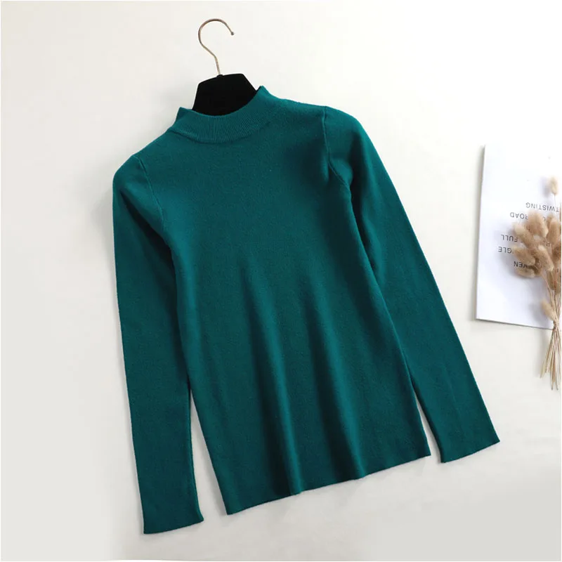 New spring Autumn Turtleneck basic Pullovers Sweaters long sleeve Short Korean Slim tight sweater female slim | Женская одежда