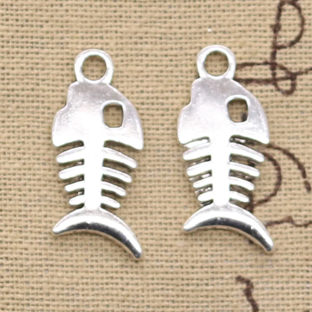 Подвеска Двусторонняя в виде рыбьей кости 27x12 мм 15 шт.|double sided charms|charms jewelry makingmaking