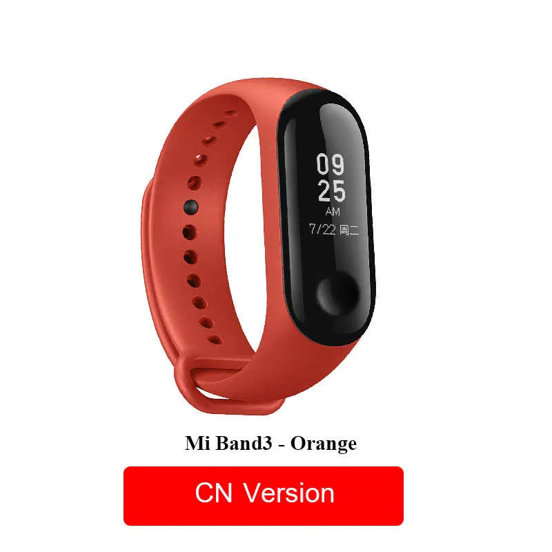 Orange.CN XIAO MI Band 3 Смарт Wriste Mi Band 3 с Orang черный синий пульсометр водонепроницаемый Сенсорный Экран фитнес-трекер Браслет - Цвет: Orange.CN