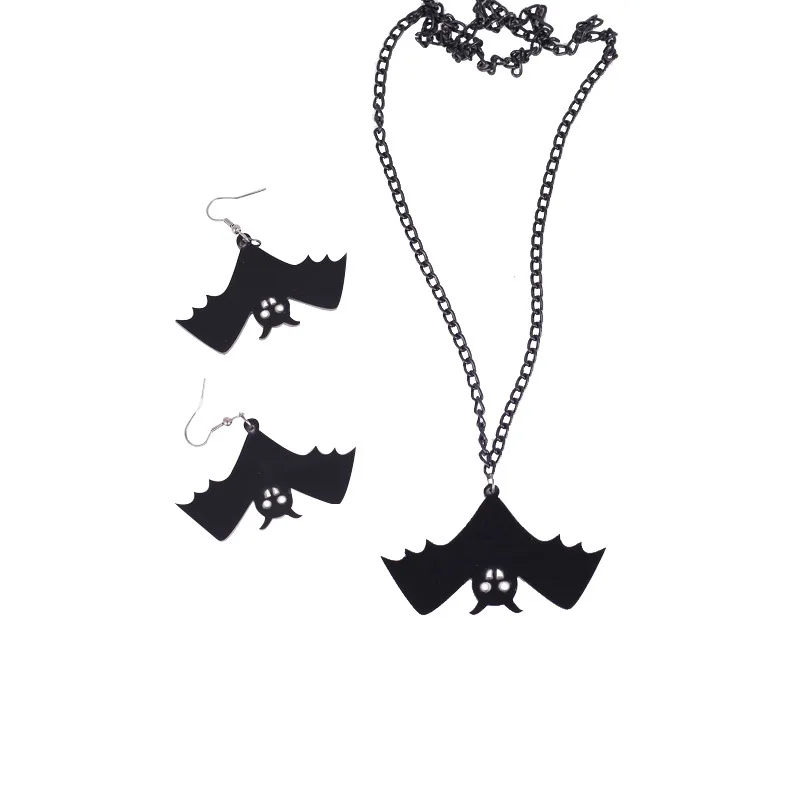 New Animal Jellyfish Vintage Clavicle Chain Black Bat Personality Necklace Women Long Fashion Accessorise Men Jewelry | Украшения и