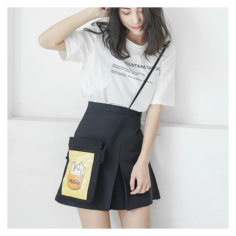 Женская маленькая холщовая сумка-мессенджер Хлопковая Сумка через плечо