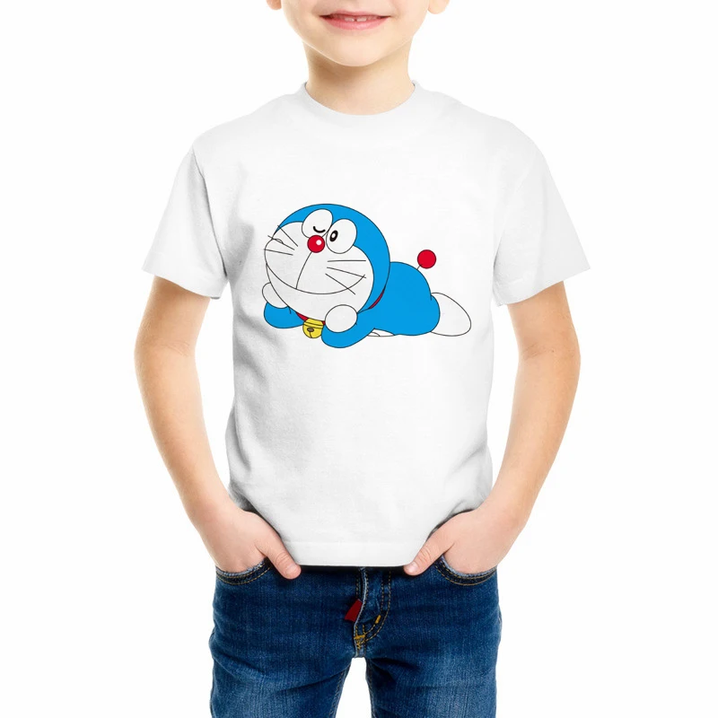 Детская футболка Doraemon с японским аниме летние футболки короткими рукавами для