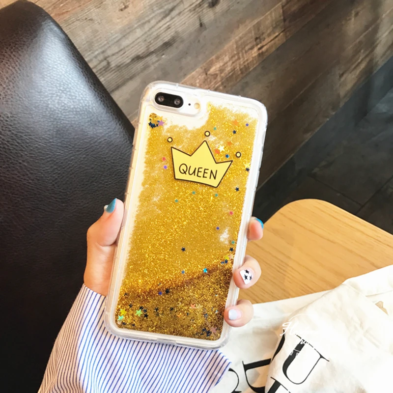 WMZSUCC Cute Cartoon Spangle Eye Queen Quicksand Glitter Phone Covers For iPhone X 6 7 8 Plus Liquid Case 6s |