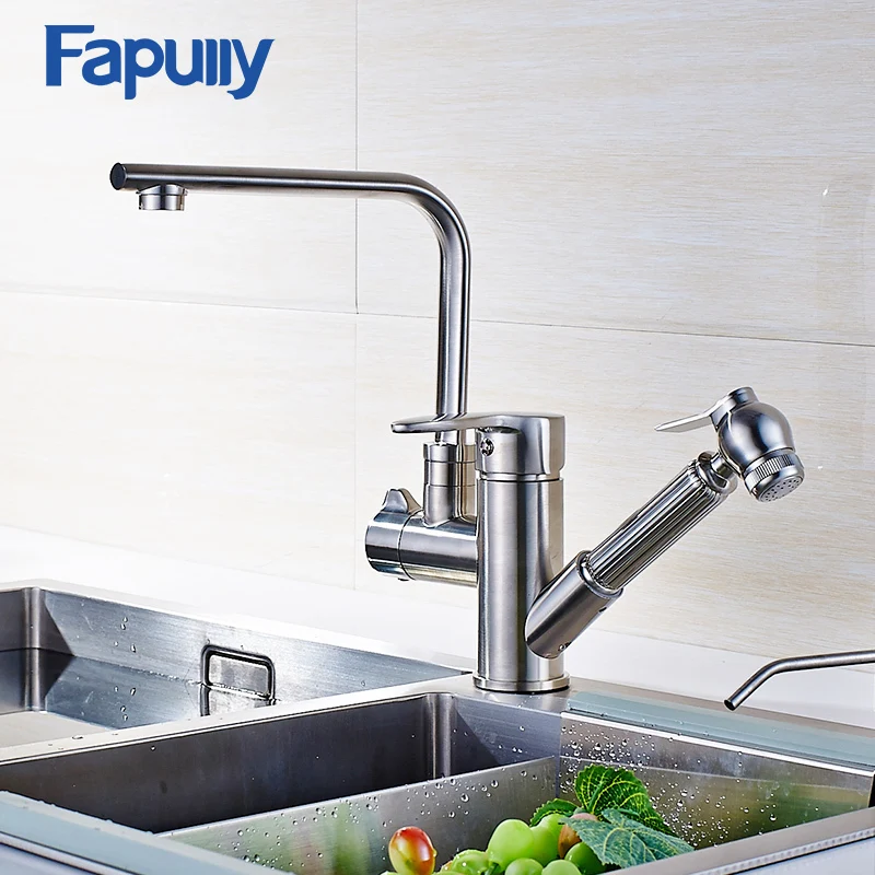 Смеситель для кухонной мойки из матового никеля 519 33N|kitchen faucet|kitchen sink faucetpull out faucet |