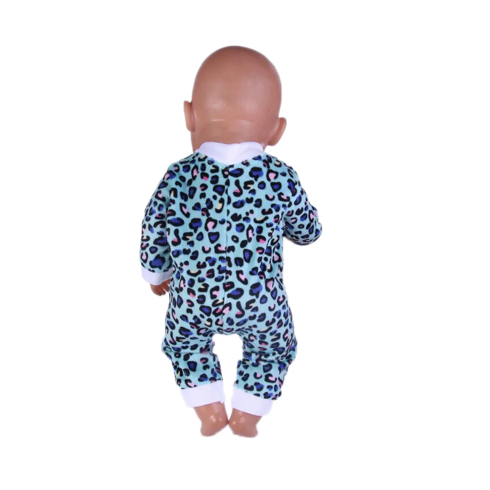 ZXZ куклы Baby Born Одежда синий Леопардовый Костюм из нескольких предметов Fit 43 см Zapf