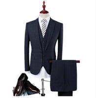 jacketpantvest male suits slim fit fashion leisure man business men coat blazers free shipping custom wedding suit