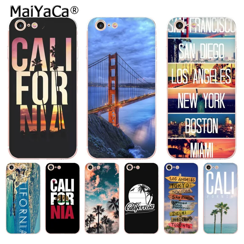 MaiYaCa Калифорния крутой Нью Йорк Бостон Майами чехол для телефона iPhone 8 7 6 6S Plus X XS MAX