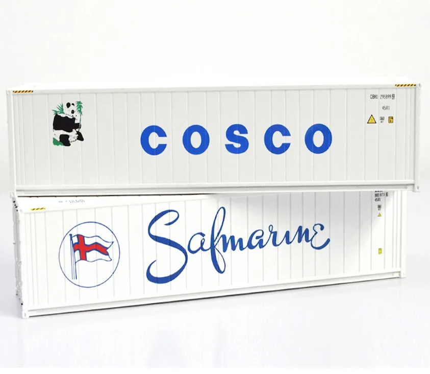 cosco sa Ho Масштаб 1: 87 Модель поезд грузовик железнодорожное моделирование 40ft морозильник контейнер грузовые автомобили - Цвет: cosco sa
