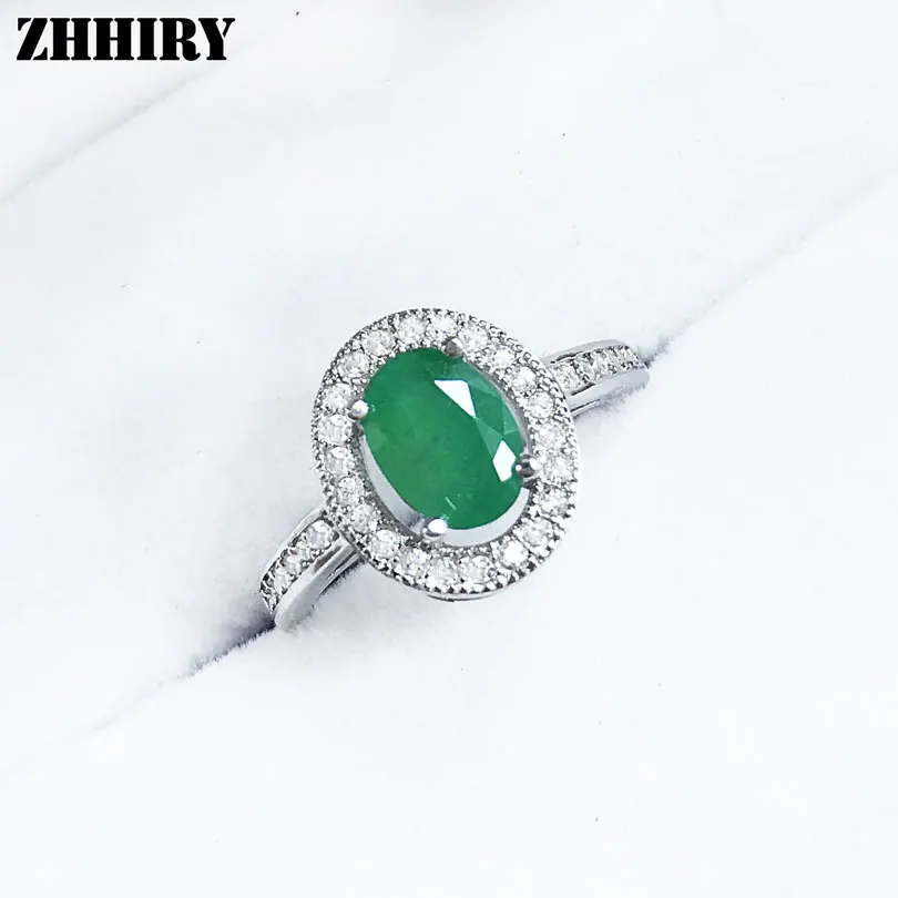 

Подлинное натуральное зеленое Изумрудное кольцо с драгоценным камнем Настоящее 925 пробы Серебряное женское ювелирное изделие ZHHIRY