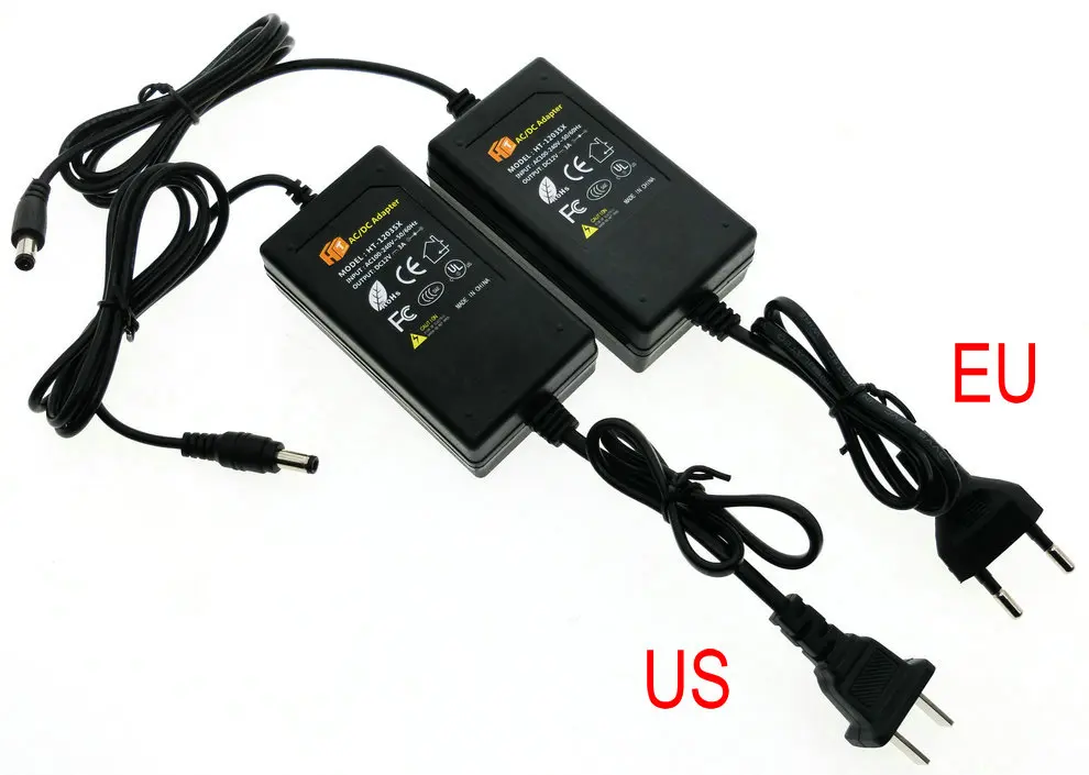 Светодиодный светильник в трансформаторы DC12V 1A 2A 3A 5A 6A 8A 10A Питание AC100V-240V адаптер Светодиодный драйвер для Светодиодные ленты светильник разъема стандарта ЕС и США