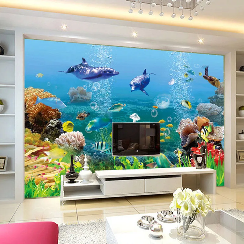Заказ росписи обои для стен подводный мир детская Спальня Гостиная обоями