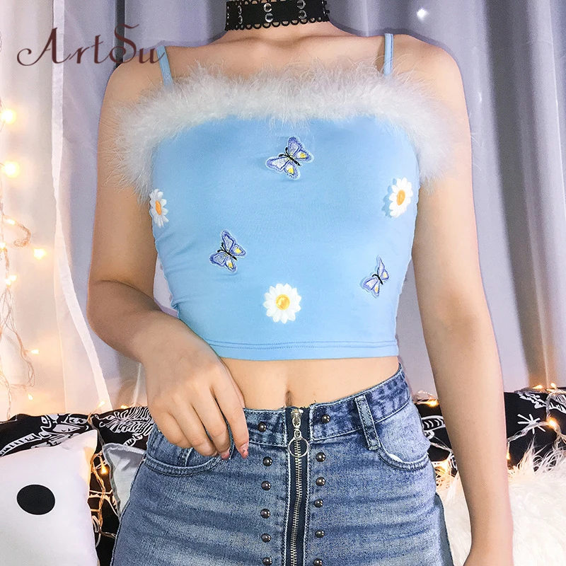 Арцу для женщин милый топ с принтом майки 2020 Летняя Повседневная каваи открытой