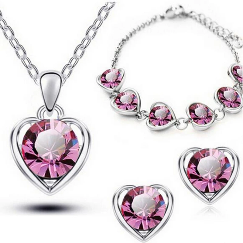 OMHXZJ AAA Австрия Кристалл серебро золото 18KT Платина женщина невесты сердце язык
