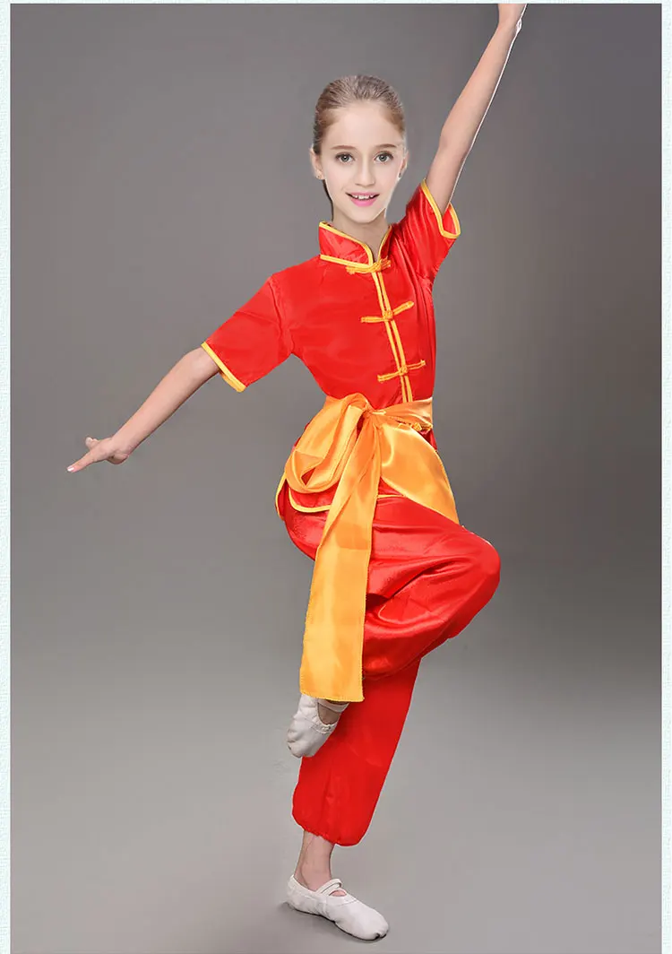 Детская одежда с коротким рукавом Tae Kwon Do Wushu Китайская традиционная для