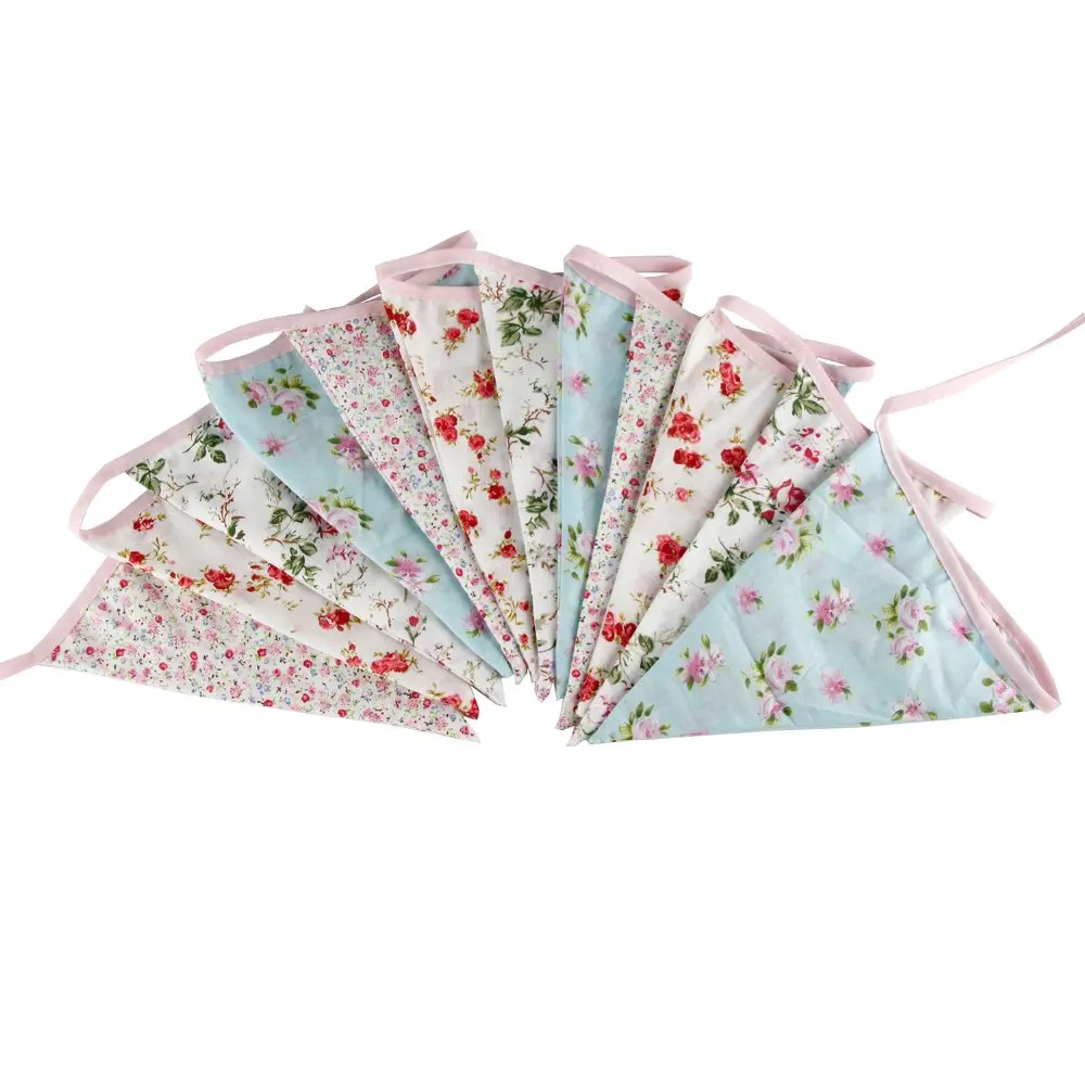 3 2 м розовые тканевые флажки с цветочным принтом украшение для свадебной