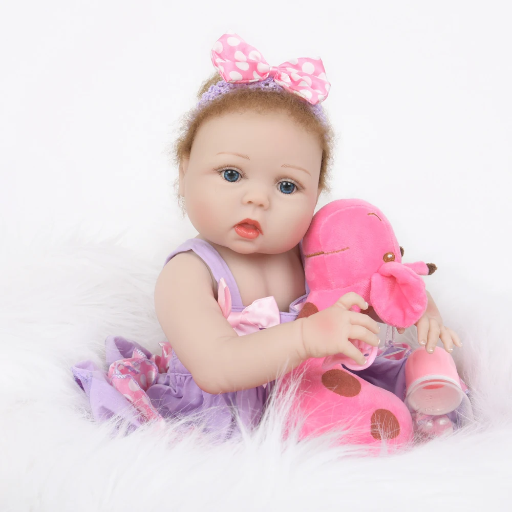 Кукла реборн для девочек Реалистичная мягкая силиконовая кукла младенец 22 дюйма