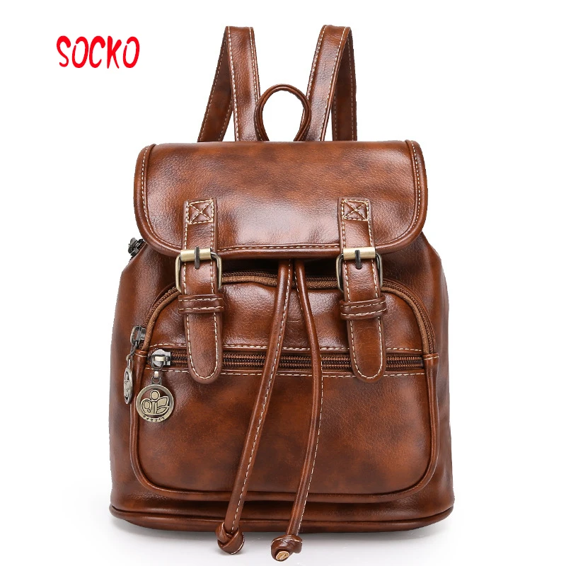 

2018 New fashion women backpacks PU leather college wind retro backpacks for girls popular casual female backpacks bags ZL42