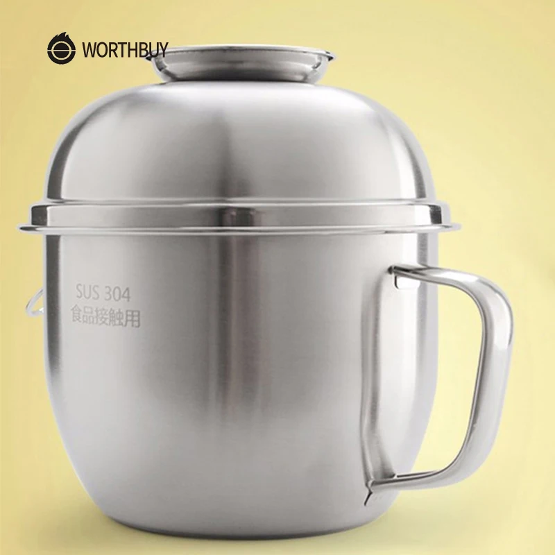 WORTHBUY 304 миска из нержавеющей стали для быстрого приготовления лапши с ручкой