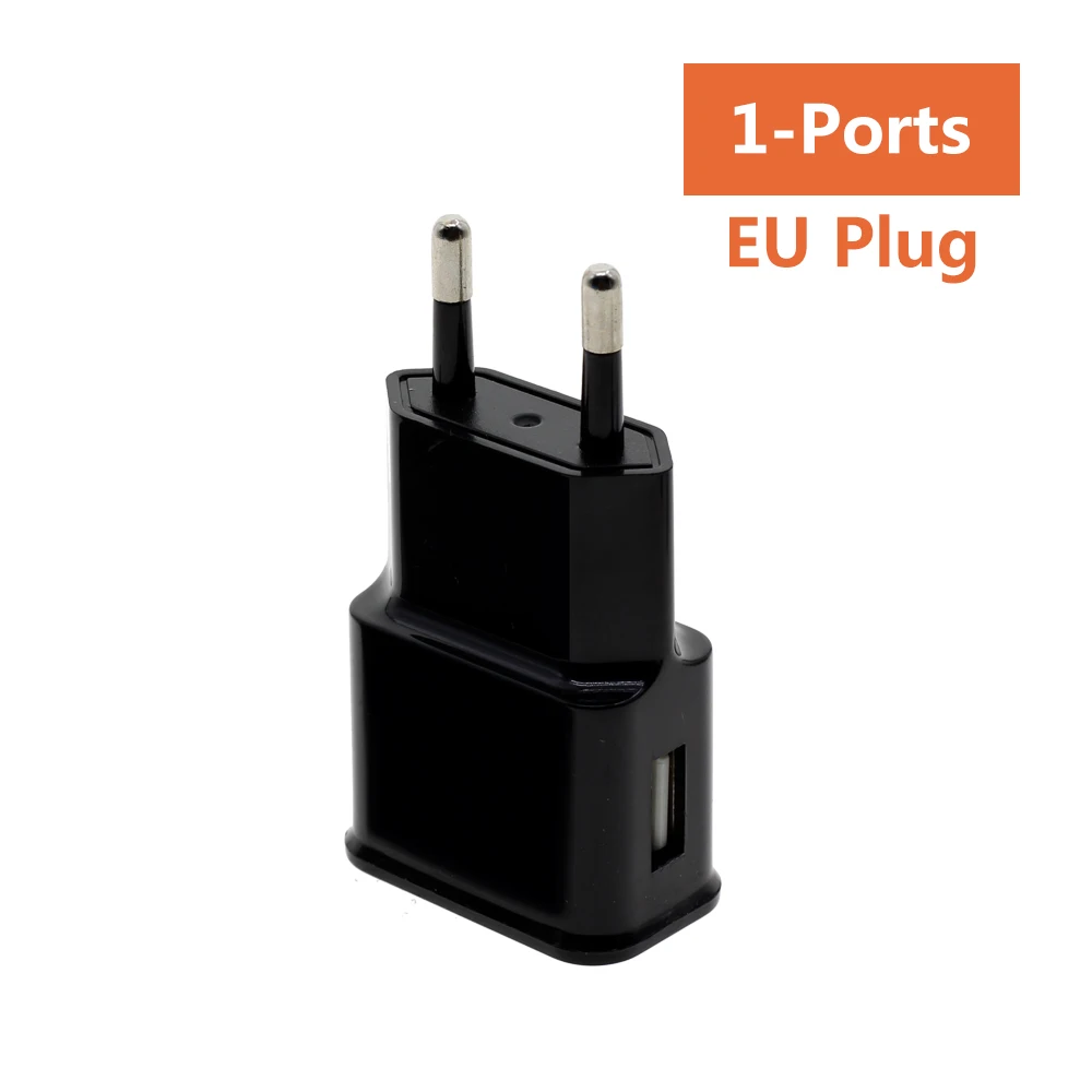 DC 5В USB Мощность адаптер штепсельная вилка европейского стандарта/вилка американского стандарта, 1/2/3/6 Порты usb для светодиодный освещения - Цвет: 1 USB EU