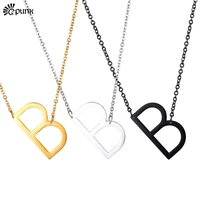 fashional 26 alphabet necklace stainless steel initial letter pendant with chain gold color women jewelry p2602g