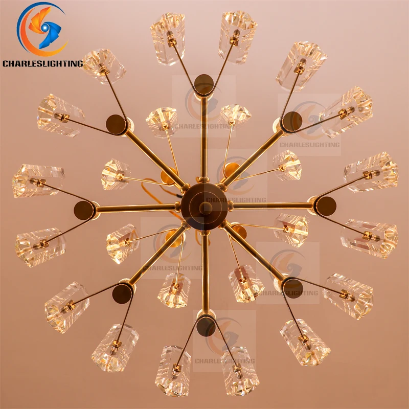 Charles Lighting brief дизайн хрустальные люстры современный светодиодный светильник золото kristal kroonluchter гостиная